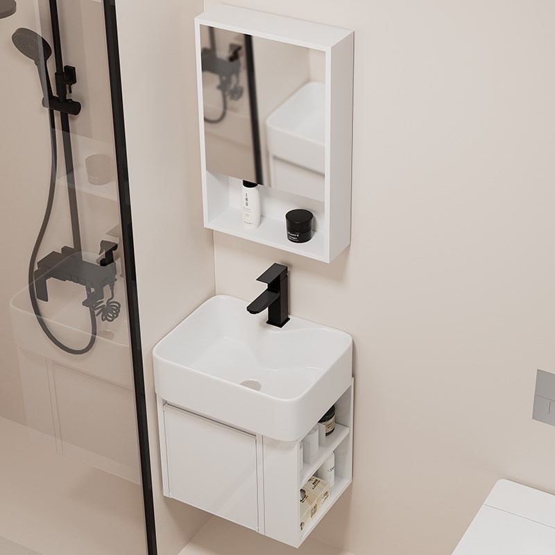 小户型挂墙式太i空铝浴室柜组合马桶侧边柜陶瓷洗脸盆洗手盆洗漱