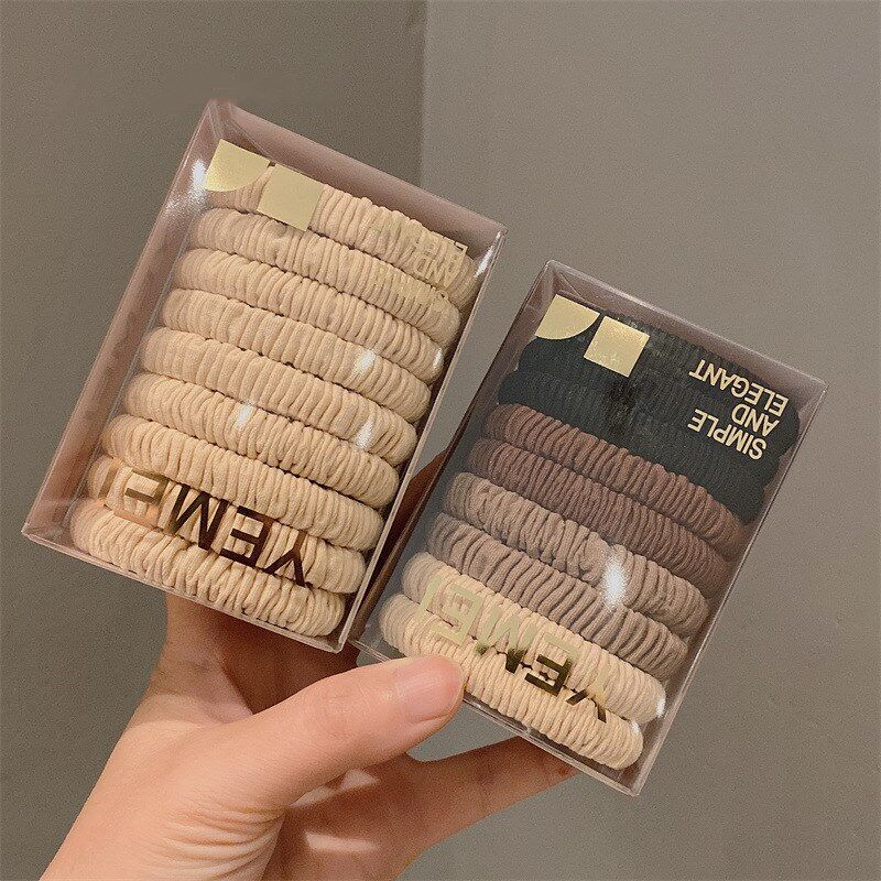 简约高弹力橡皮筋女扎头发绳耐用不伤发加粗头绳发圈时.尚绑发皮