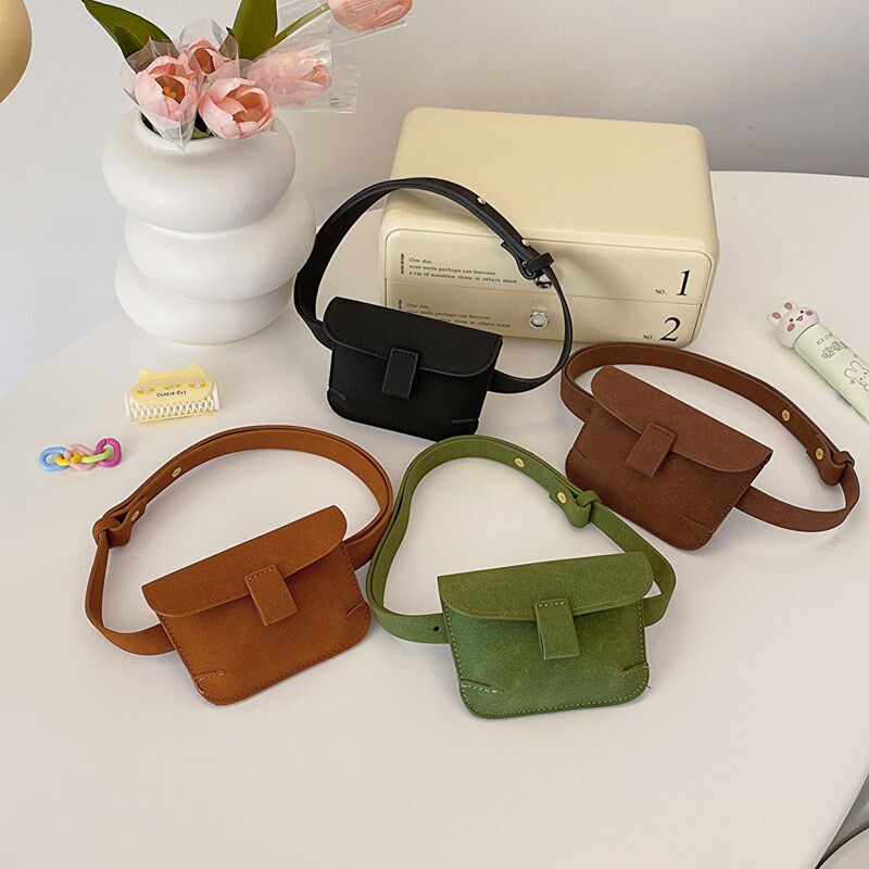 儿童小包包女童时尚磨砂胸包网红洋气宝宝腰包男孩外出零钱斜挎包