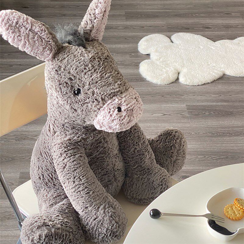 创意呆萌小毛驴毛绒玩具可爱害羞坐姿驴宝宝安抚玩偶儿童玩具礼物