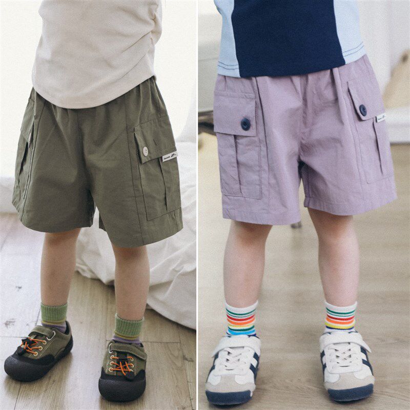 男童女童纯棉薄款短裤2025夏装儿童弹力裤子工装户外爬山五分裤