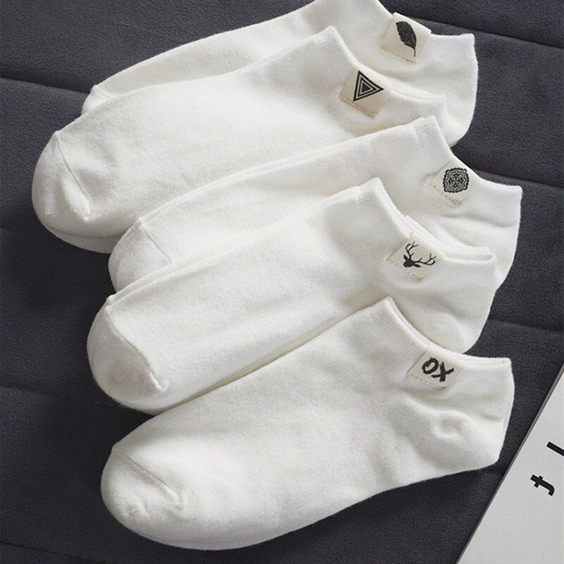 纯棉袜子a男短袜夏季款防臭吸汗运动白色低帮船袜女不掉跟短款袜