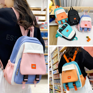 儿童外出游背包可爱小学生女孩幼儿园书包男宝宝洋气帆布双肩包潮