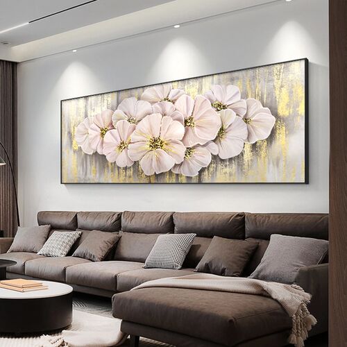 花开富贵客厅装饰画轻奢高级感沙发背景墙挂画寓意好主卧床头壁画