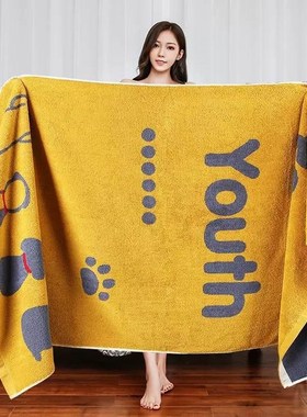 浴巾202c4新款全棉家用纯棉吸水速干男女情侣款一对大人可穿可裹