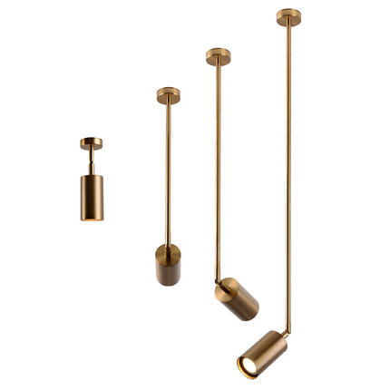 射灯led无轨道明装长杆客厅背景墙家用商用服装店铺吊杆吸顶射灯