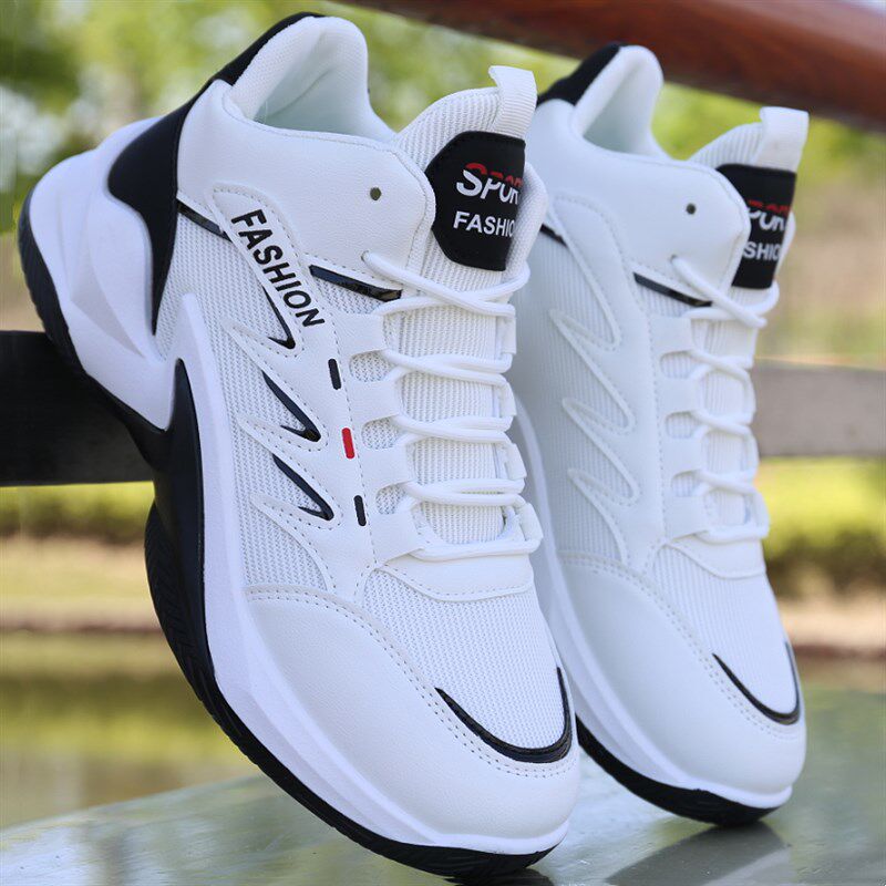 青少年新款男鞋春夏季透气网面运动鞋防滑耐磨高帮板鞋休闲跑步鞋