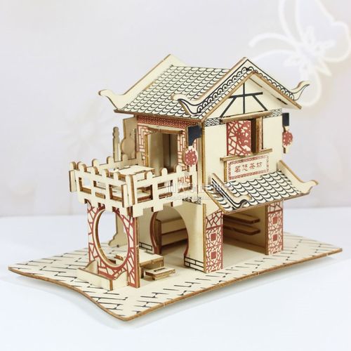 手工制作拼搭diy小屋儿童拼图积木组装小房子模型材料玩具屋摆件