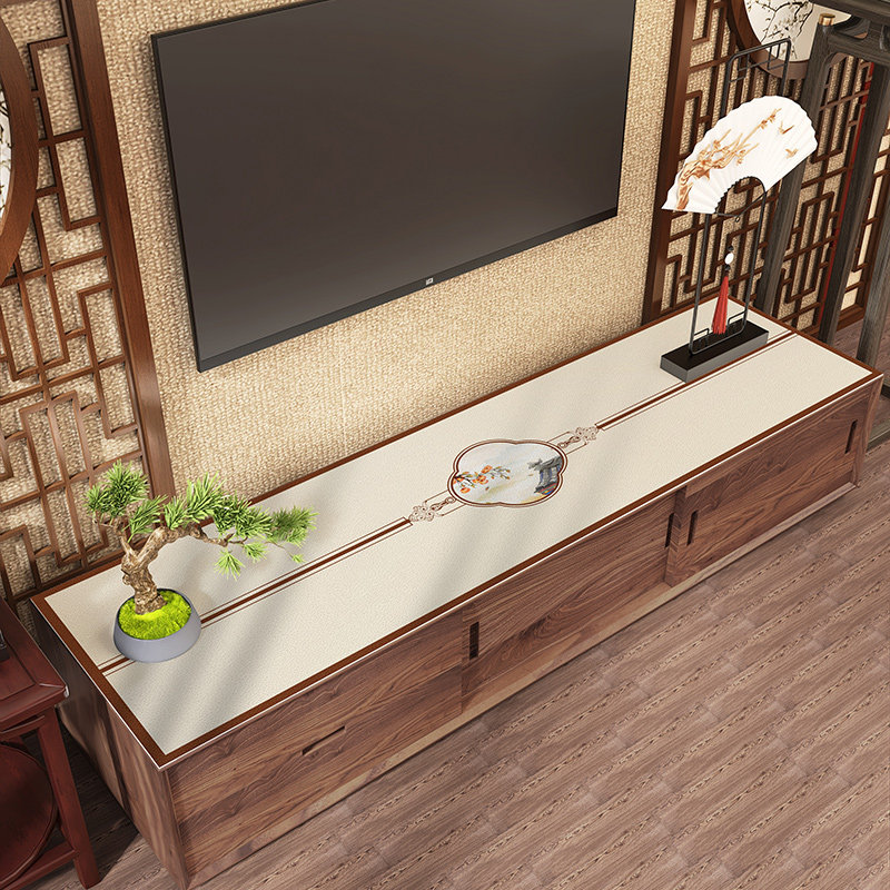 新中式电视柜垫国风皮革桌布防水防油免洗餐桌垫桌面X保护茶几台