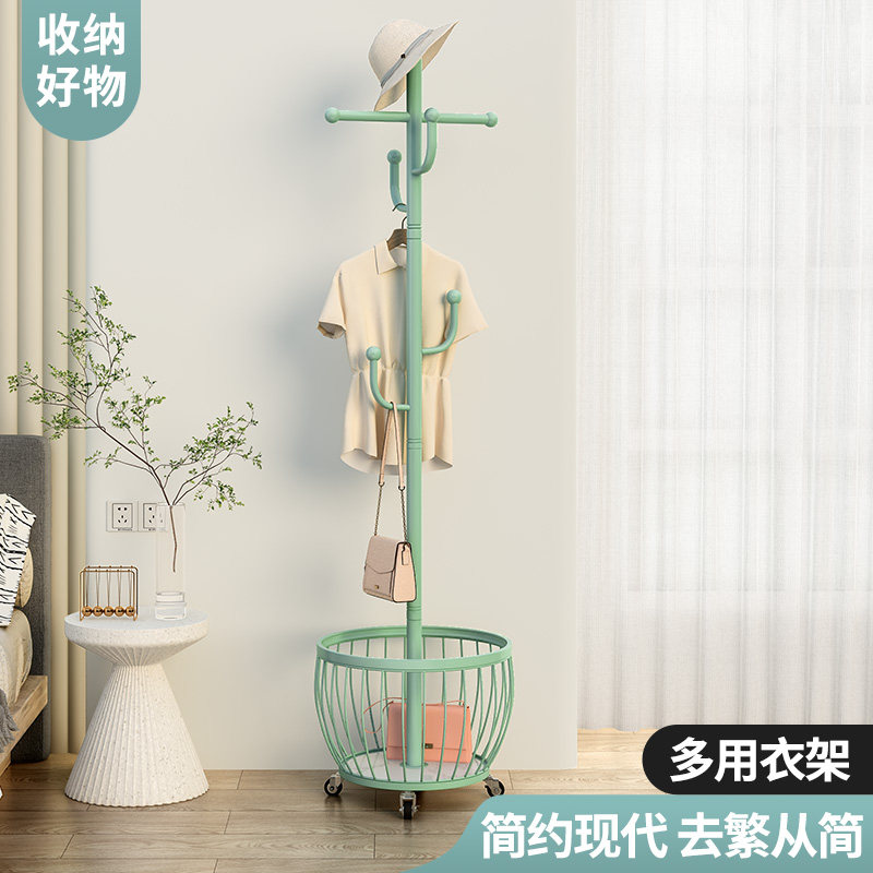 床边晚上放衣服架子简约现代卧室落地G挂衣架子客厅家用收纳衣帽
