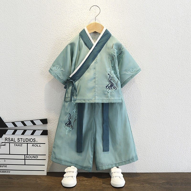 儿童古装汉服男童夏季改良高端演出服宝宝夏装薄款超仙中国风唐装