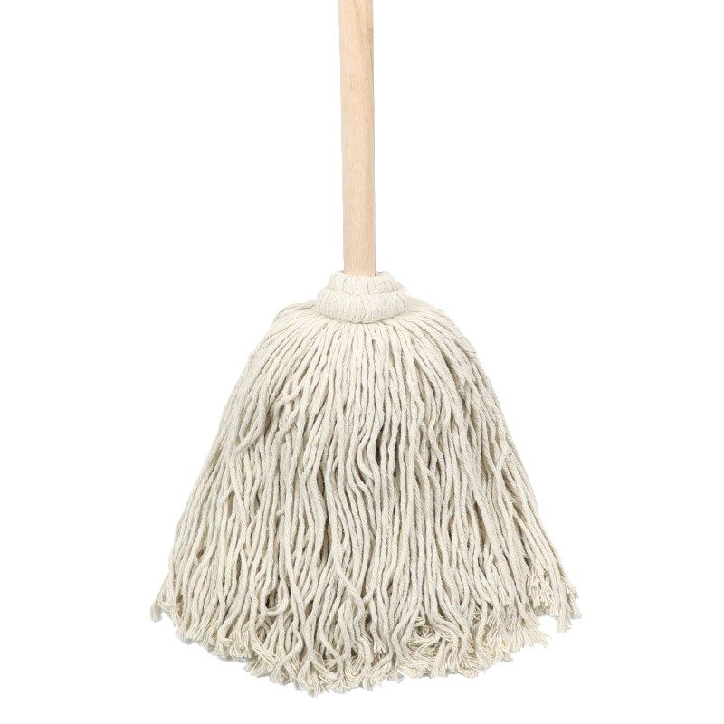 定制老式拖把木杆棉线圆头墩布毛巾布酒店工厂公R司保洁专用木把