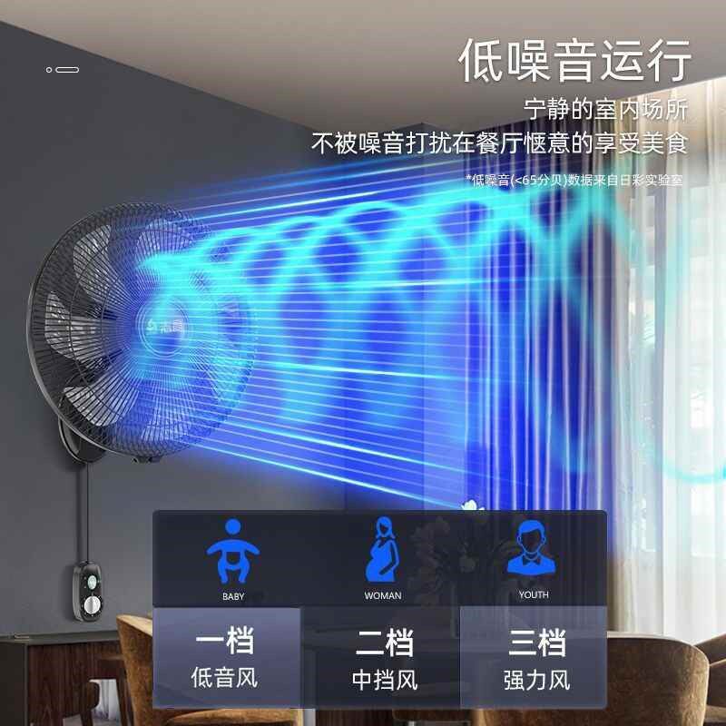 壁扇电风扇挂壁式家用定时16寸墙壁扇工业摇头大风力餐厅