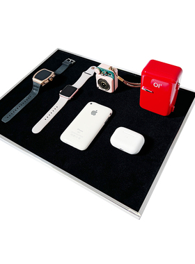 手机展架平果配j件托盘耳机不锈钢金属底座珠宝首饰展示托架