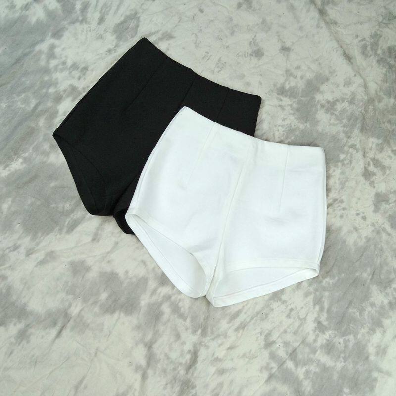 高腰紧身休闲弹力修身显瘦热裤外穿打底裤白色女团短裤子新女秋冬