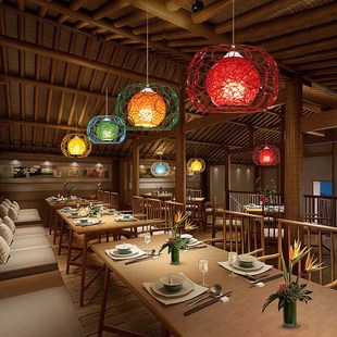 餐厅火锅店吊灯创意饭店店铺个性吧台商用奶茶美发简约单头小吊灯