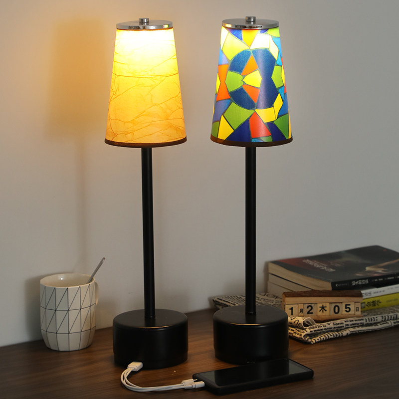 复古台灯音乐餐厅吧台灯led充电桌灯创意触摸式酒吧清吧装饰台灯