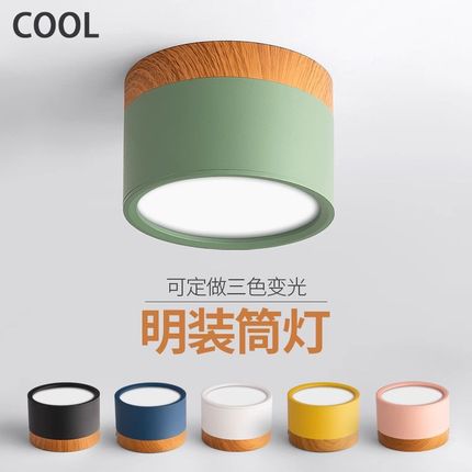 德国工艺明装筒灯轻奢北欧风吸顶式走廊过道阳台家用led灯嵌入式