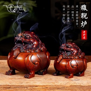 铜香狻猊炉宣德炉檀薰香炉w家用室内线香炉盘香炉沉香炉摆件大号