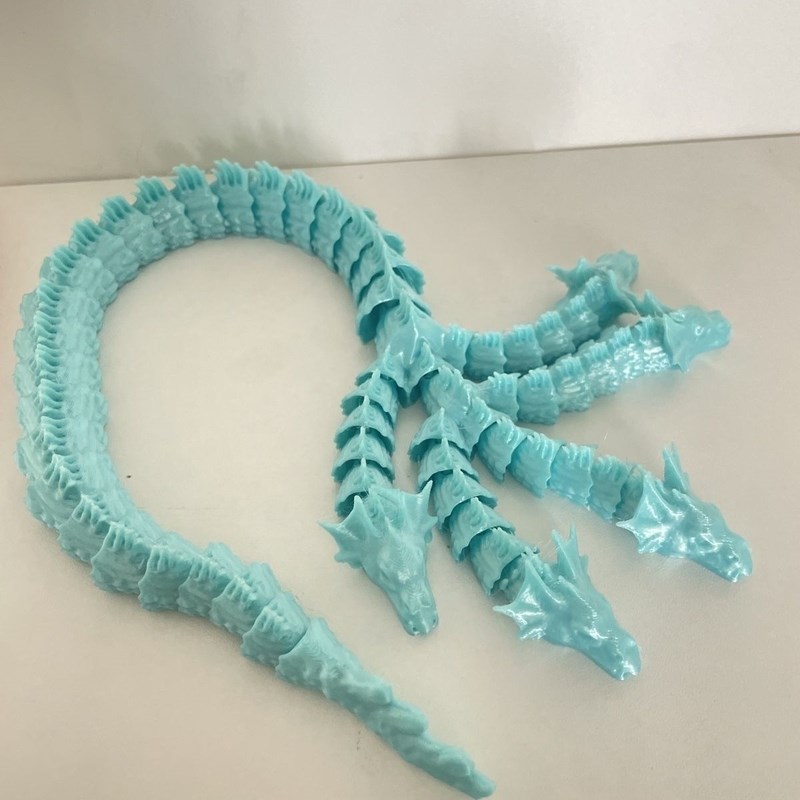 3D打印五头蛇蛟龙一体关节可活动礼物摆件装饰布景道具彩色