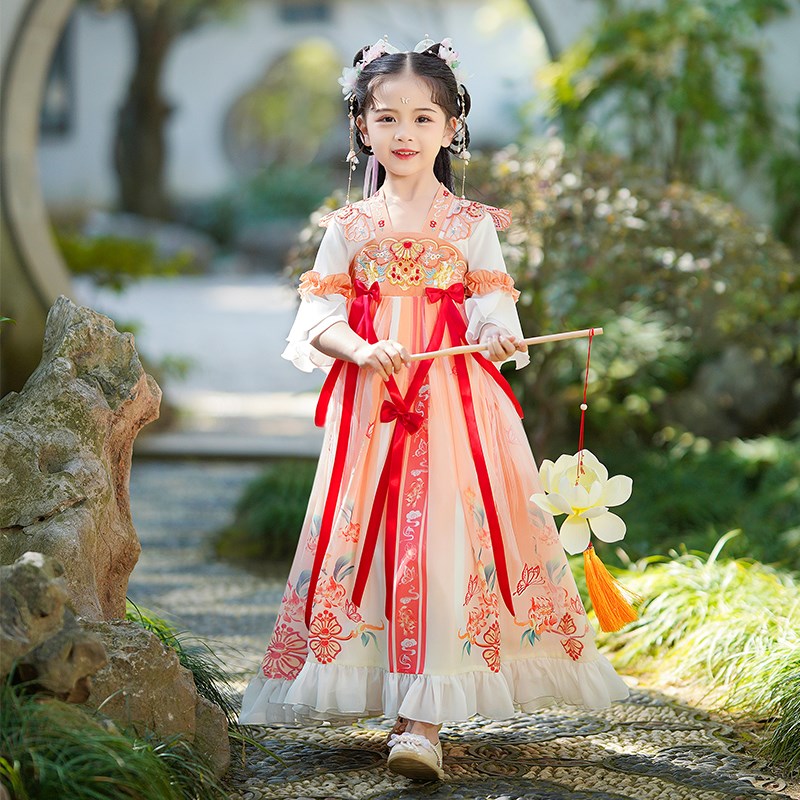 女童夏季汉服公主裙子连衣裙儿童装夏装2024新款长裙春秋装小女孩