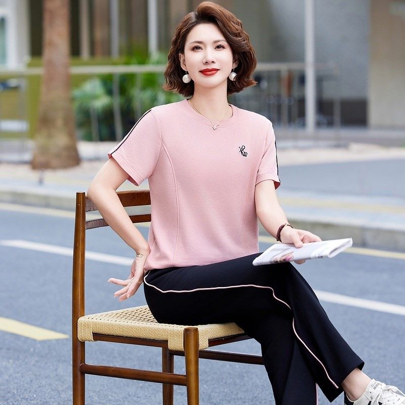 时尚网红洋气质运动服短裤女装夏款套装2025年新款休闲短袖两件套