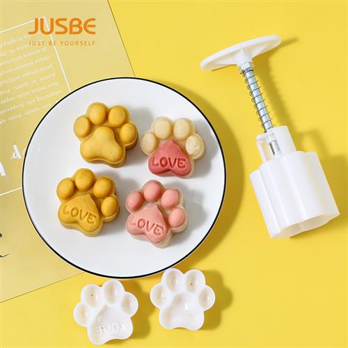 猫爪模具手压式凤梨酥压模器做冰皮月饼的模型印具烘焙家用50g克