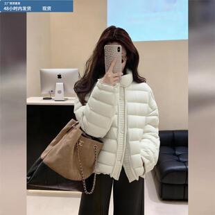 白色排骨羽绒服女2025冬季新款小个子短款百搭加厚保暖面包服外套