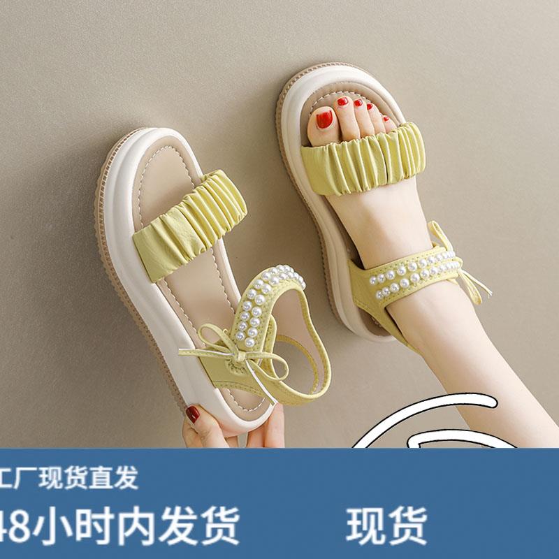 女大童罗马凉鞋女款2026夏季新款初中学生配裙子软底运动沙滩凉鞋图片