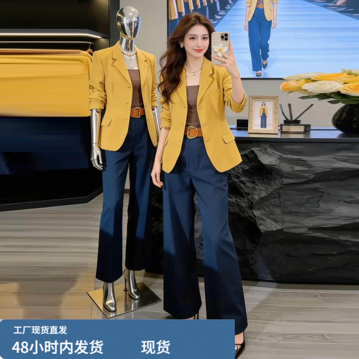 时尚小西装外套女2026秋季新款韩版气质显瘦休闲百搭职业西服上衣