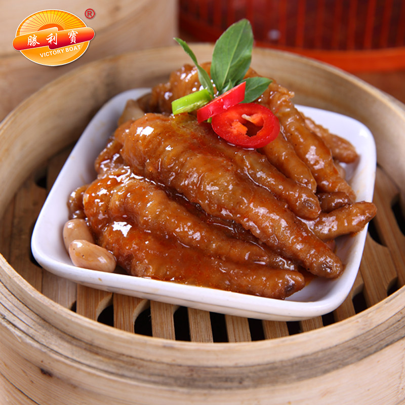 胜利宝 港式豉汁蒸凤爪1kg广式茶楼点心速冻熟食广东早茶虎皮鸡爪