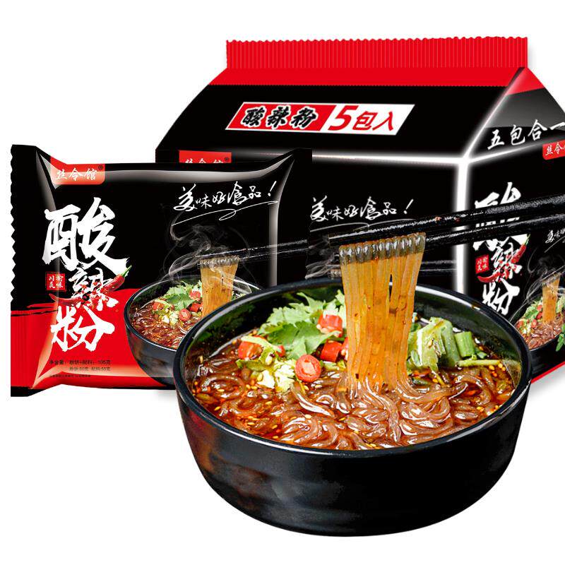 丝令馆袋装酸辣粉105g*5连包红薯粉丝重庆酸辣粉冲泡即食非油炸