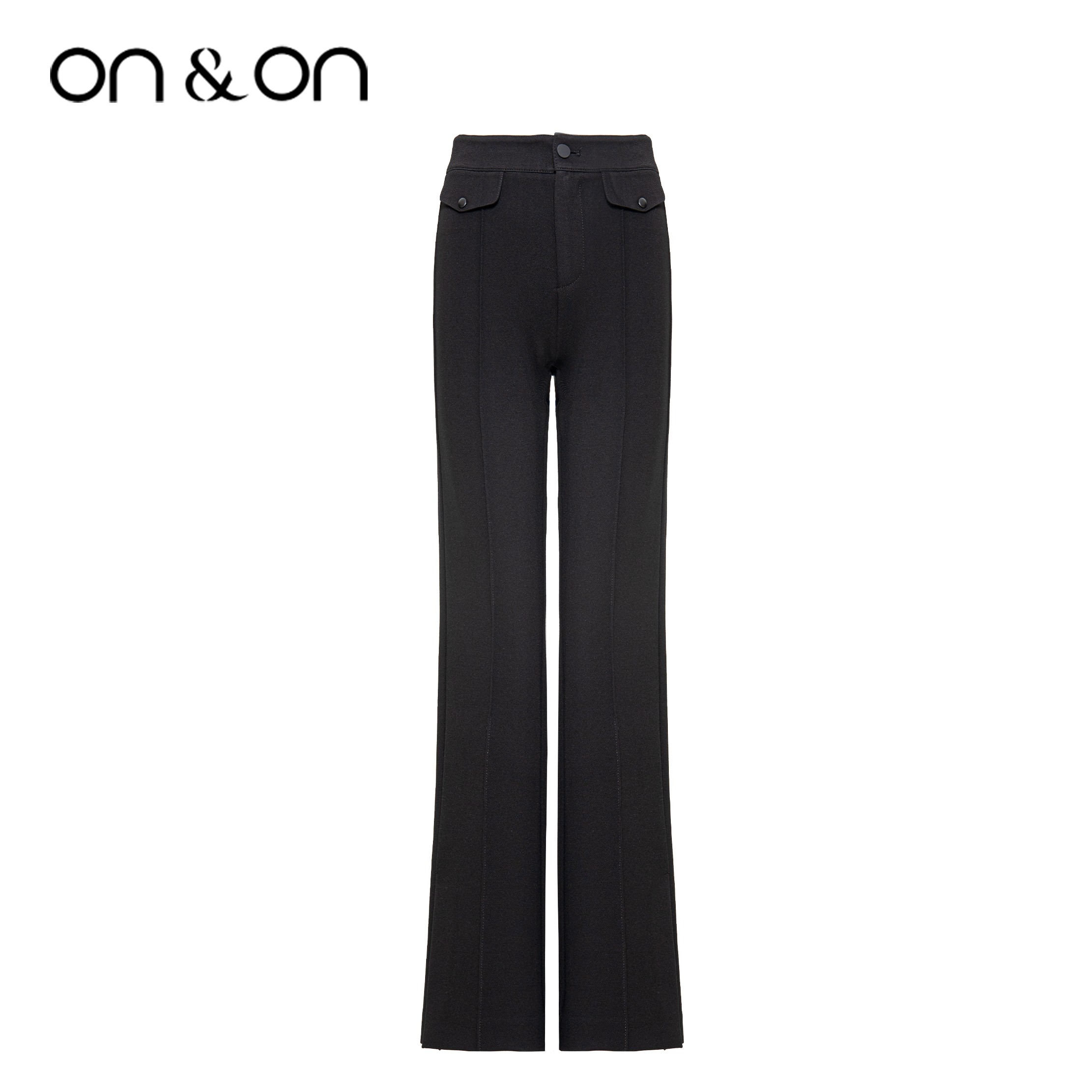 安乃安时尚质感黑色开叉西装裤