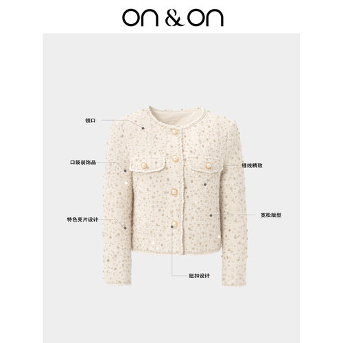 安乃安韩系复古亮片香风羽绒外套