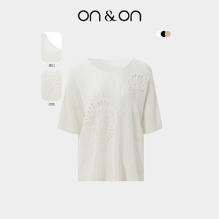 宽松慵懒淡人针织衫 ON＆ON 韩系圆领百搭时尚 新款 安乃安2025夏季
