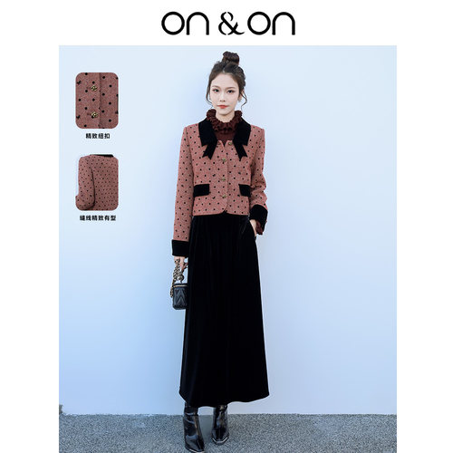 安乃安复古小香刺绣羽绒外套套装