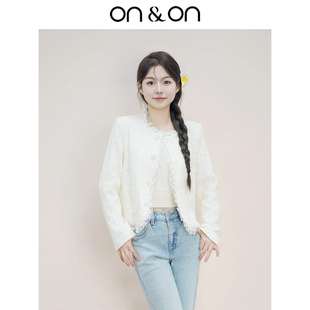 圆领花边小香风时尚 新款 百搭高级减龄显瘦外套 安乃安冬季 ON＆ON