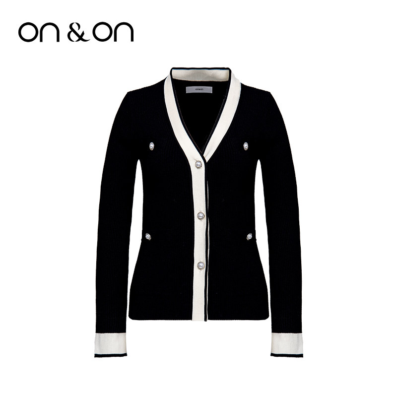 ON＆ON/安乃安2026春季新款百搭时尚撞色拼接休闲风显瘦针织