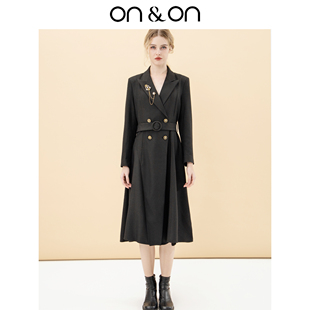 百搭收腰A摆长款 ON＆ON 经典 新款 韩系风衣外套 安乃安2025冬季
