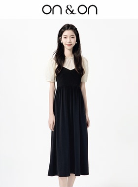 ON＆ON/安乃安2026春季新款法式时尚百搭收腰气质黑色吊带连衣裙