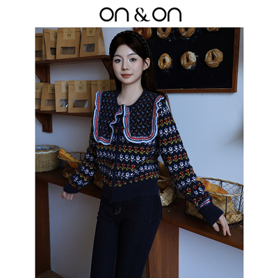 安乃安韩系复古可拆卸领针织衫