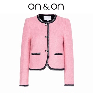 气质减龄小香风外套 撞色织带手工钉珠时尚 ON＆ON 安乃安2025冬季
