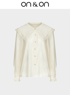 ON＆ON/安乃安2026春季新款韩系时尚海军领泡泡袖公主风简约衬衫