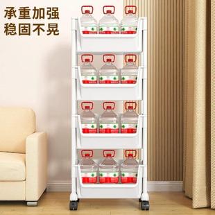 小推车置物架落地家用零食架子移动书架理发店厨房多层果蔬收纳篮