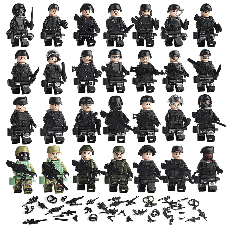 幽灵特警中国特种兵拼装儿童积木玩具小颗粒军事系列警察人仔男孩