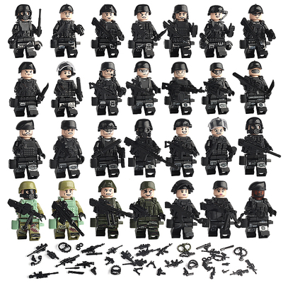 幽灵特警中国特种兵拼装儿童积木玩具小颗粒军事系列警察人仔男孩