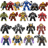 2024新款 积木人仔玩具漫威男孩子益智蜘蛛侠 钢铁侠反浩克机甲拼装