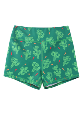 BromoSt  仙人掌 健身短裤Crossfit提臀瑜伽健身束腰弹力花裤子