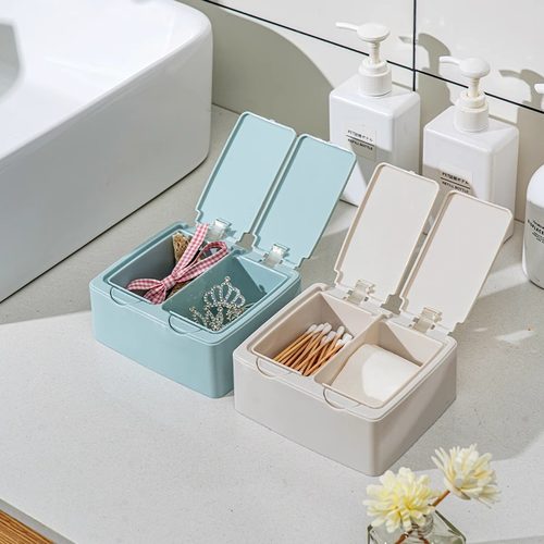 收纳盒化妆棉首饰棉签牙签按压式