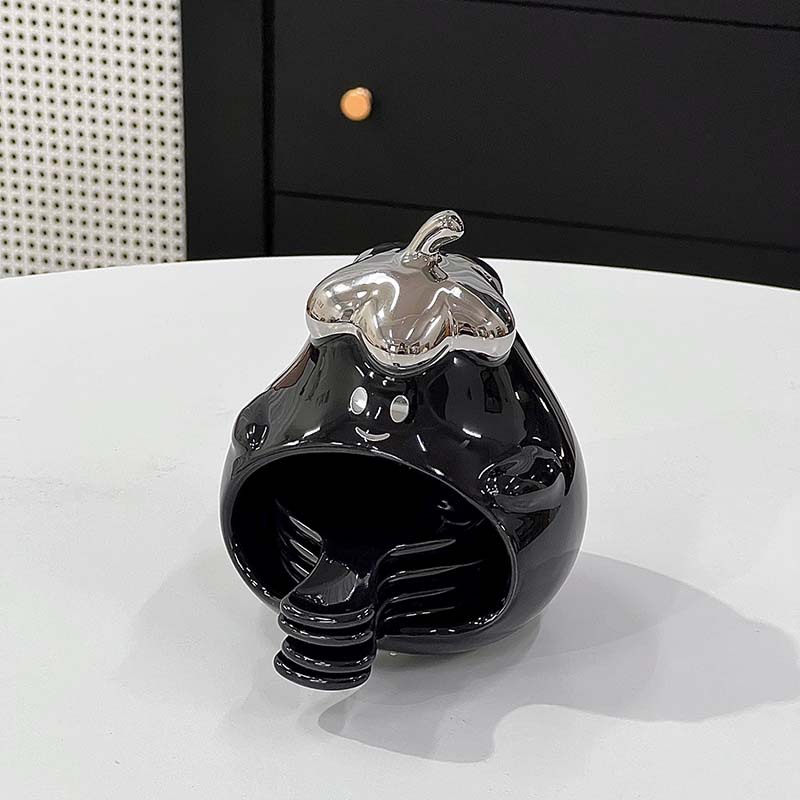 轻奢茄型把手蘸料碟套装 家用厨房in风高颜值陶瓷味碟收纳罐套装
